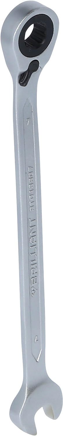 BRILLIANT TOOLS BT013807, 7 mm Ratchet Ring Spanner [Powered by KS Tools]