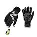 Vgo... 2-Pairs -4℉ or Above 3M Thinsulate C100 Lined High Dexterity Touchscreen Synthetic Leather Winter Warm Work Gloves, Waterproof Insert (Size L,Black, Fluorescent Green, SL8777FW)