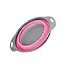 Tuscom Round Foldable Silicone Colander Strainer ，for Kitchen Gadget Bathroom Fruit Vegetable Washing Basket Tool （4 Colors） (hot Pink, L)