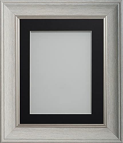 Frame Company Drummond Pale Grey Photo Frame, Black Mount, 8x6 for 6x4 inch, fitted with perspex