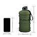 2.2L Water Bottle 74oz Big Workout Gallon Jug Leak Proof for Sports Hiking Gym Outdoor (Army Green)