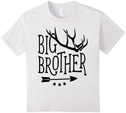 unisex-child Big Brother Shirt Tribal Antlers Matching Family Son Kids 6 White