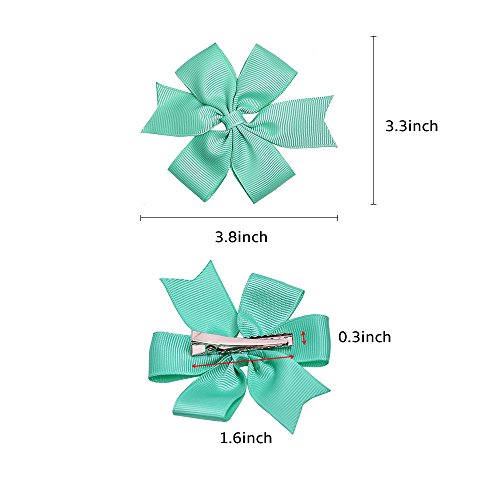 image for Baby Girl Hair Bows Clips Grosgrain Ribbon 3” 40 Pcs, Pinwheel Bouti