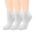 Sugar Free Sox Health & Comfort Diabetic Ankle Socks 3 Pack (9-11, White)