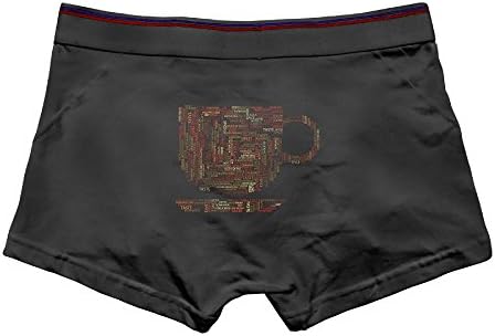 Unhuangs Drink Coffee Men's Low Waists and High Waists, Shorts, Tights, and Short Fiber Underwear L Black