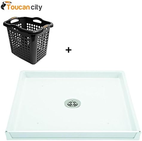 MUSTEE Durapan 30" x 32" Washer Pan 99 and Toucan City Laundry Basket