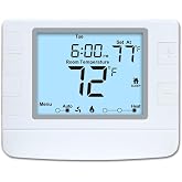 Programmable Thermostat for House, 1 Heat/1 Cool, Extra Large Display, White Backlight