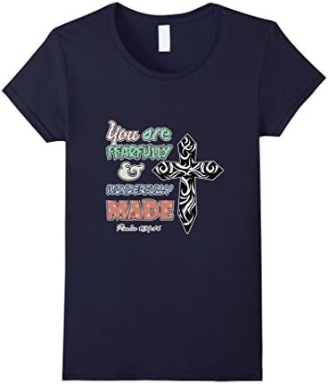 Womens Christian &amp; Religious T-Shirts - Psalm 134:14 Double Sided XL Navy