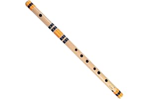 BishtHub Woodblower C Sharp 7 Holes Bamboo Bansuri Right-Handed Flute for Beginners Musical Instrument Mouth Percussion - 19"