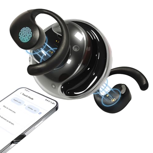 AI Translation Earbuds Real Time, 132 Languages Translator Earbuds, 3-in-1 Wireless Bluetooth Translation Headphone for iOS and Android, Ideal for Travel and Business (Black)