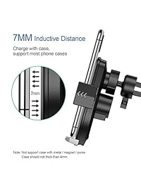 Cargador inalámbrico para teléfono móvil automático, cargador rápido, rejilla de ventilación de 10 W para Samsung Galaxy S9 S9+ S8 S8+ Note9 Note8,7,5 W para iPhone Xs Max Xs XR X 8 8 Plus y todos los smartphones con Qi activado