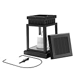 LightStan LED Solar Mission Lantern Waterproof IP44 Hanging Umbrella Lantern Plastic Candle Lights Pavilion Decoration 1 Pack