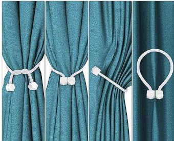 8 PCS Magnetic Curtain Tiebacks, European Style Convenient Drape Tie Backs, Decorative Drape Tie Backs Holdback Holder for Window Draperies，No Tools Required