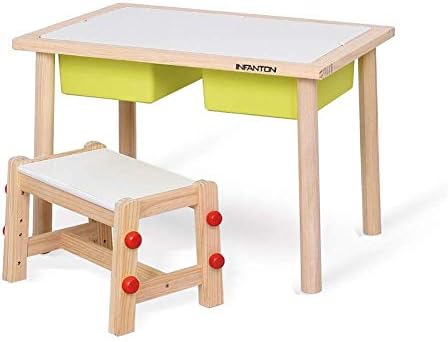 kids table and storage
