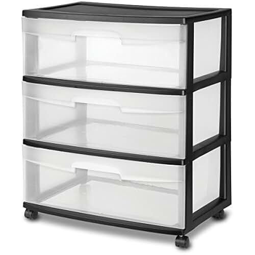 plastic drawers black