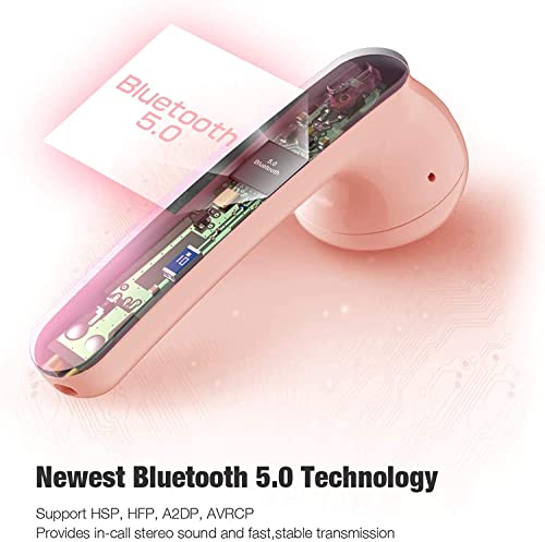 Écouteurs Bluetooth 5.0, Écouteur sans Fil Stéréo Microphone Intégré Casque Bluetooth Sport Étanche Charge Ultra-Rapide USB-C Toucher Intelligent pour iPhone Huawei Samsung