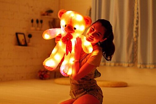 Shengshou Plush Luminous Glow Cartoon Teddy Toy Bearï¼Œ7 Color Changing, Tap Switchï¼ŒRemovable Easy Wash,Child Girlfriend Valentine Christmas Birthday Gift, 23.6 Inches