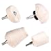 SCOTTCHEN Cotton Buffing Polishing Wheel for Drill White Flannelette Cone/Column/Ball/T-Shaped Pad with 1/4" Handle for Polishing Mag Rims, Aluminum, Chrome, Stainless 4Pcs primary