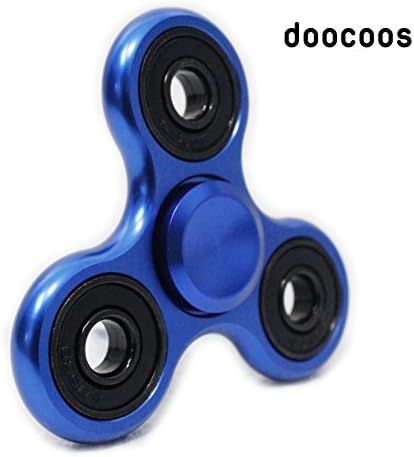 Fidget Spinner for Anti Stress and Anxiety Release. Doocoos Fast Bearings for Blazing Speed and Smoothness Hand Spinners (Aluminum Blue)