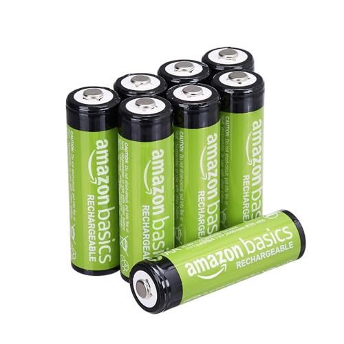 Amazon Basics 8-Pack Rechargeable AA NiMH Batteries, 2000 mAh, 1.2V, Recharge up to 1000x Times, Pre-Charged - £6.19 On S&S