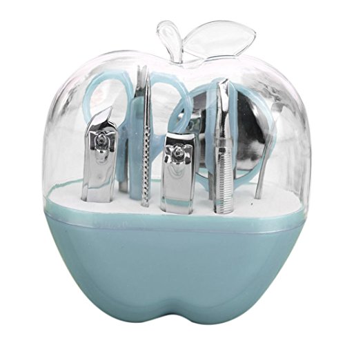 Witspace Nail Care 9pcs Cutter Cuticle Clipper Pedicure Manicure Set Kit Apple Gift (Random Color) - Thumbnail 2
