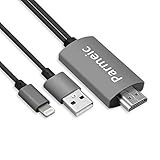 Parmeic Compatible with iPhone iPad to HDMI Adapter, Digital AV Adapter 1080p Connector Compatible with iPhone X 8 7 6Plus 6s, IPad to Monitor TV Projector