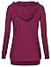 Timeson Women Long Sleeve V Neck Pullover Kangaroo Pocket Sweatshirt Hoodie (XXX-Large, Purple Red)