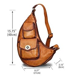Genuine Leather Large Sling Bag for Men and Women