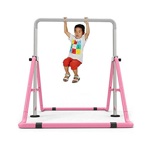 Gymnastics Bars 85-129.5cm Height Adjustable Gymnastic Horizontal Training Bar Stable Junior Children's Training Equipment High Bars Climbing Tower Double Lock & Triangle Supports Kip Bar for Kids - Thumbnail 4