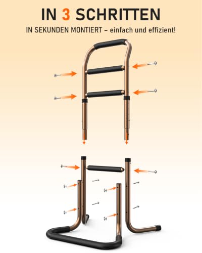 Standing Aid for Seniors, Height-Adjustable Walking Aid and Standing Aid, Ergonomic Handles for Comfortable Standing from Bed, Sofa and Toilet, Non-Slip U-Base for Secure Standing, for Disabled People