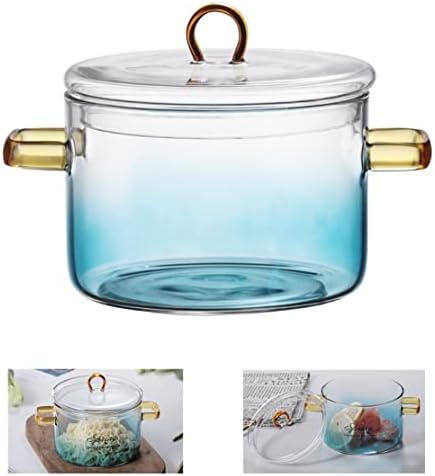 Glass Cooking Pot - 1.5L/50OZ Heat-Resistant Borosilicate Glass ...