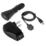 Car Charger + AC Charger + USB Cable for Microsoft Zune 80GB/4GB/8GB/30GB/16GB/120GB