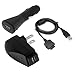 Car Charger + AC Charger + USB Cable for Microsoft Zune 80GB/4GB/8GB/30GB/16GB/120GB