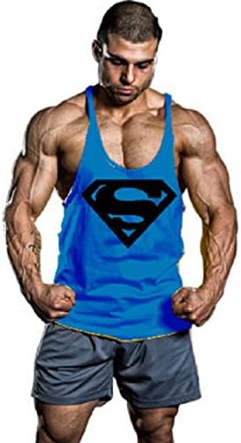 Moge Men's BodyBuilding Superman S Logo Tank Top Stringer Gym Shirt