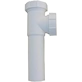 LASCO 03-4281 White Plastic Tubular 1-1/2-Inch Slip Joint Baffle Tee withTailpiece Nuts and Washers