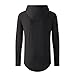 UNRESTRAINED Mens Hipster Hip Hop Longline Side Zipper Long Sleeve T Shirt