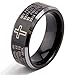 King Will CLASSIC 8mm Black Tungsten Carbide The Lord's Prayer Polished Finish Wedding Band Ring