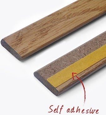 FLAT BEADING - SELF ADHESIVE BEADING - Laminate Flooring Self-Adhesive Flat Beading - Oak - 5 x 2.40m Length's Pack