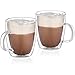 Hudson Essentials Double Wall Insulated Glass Coffee Mugs 12 oz for Tea, Coffee and Cappuccino - Set of 2 Cups