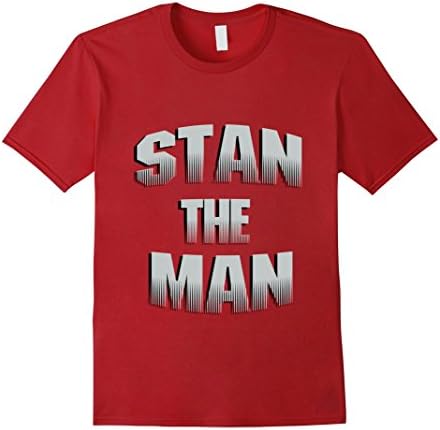 Mens Stan the man T shirt - 5 color options Large Cranberry