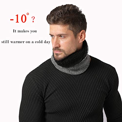 NovForth Winter Neck Warmer Fleece Lined Infinity Scarf Thicken Skiing Scarf