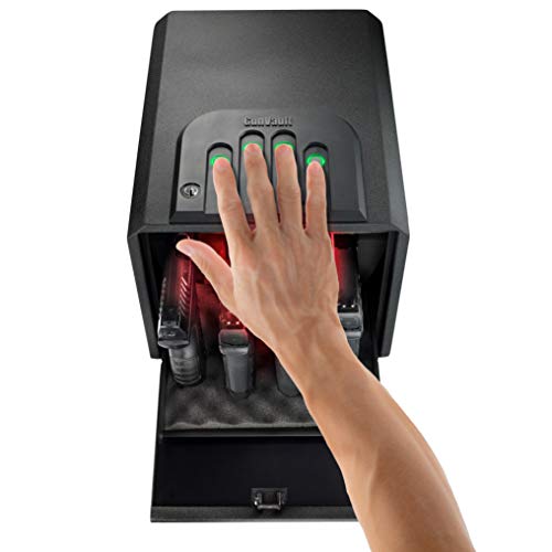 GunVault MultiVault Quick Access Large Gun Safe with Illuminated No-Eyes Digital Keypad, Auto Slide-Out Drawer and LED Illumination (4 Pistol Capacity) - Thumbnail 7