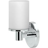 Gatco 1680 Latitude II 9.5" H Single Sconce, Chrome/Wall Mounted Bathroom Vanity One Sconce Lighting Fixture with Frosted Gla