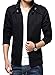 KIWEN Men's Cotton Slim Fit Outwear Coat Jacket,Black,US M/Tag size: XXL