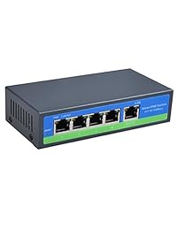 anvision 5 port Ethernet Switch con 4 puertos PoE + 1 enlace ascendente, 10 100Mbps ieee802.af at, 80 W