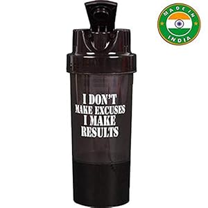 HAANS Printed Protein Shaker Bottle 500ml, Black