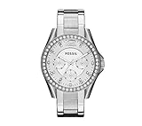 Fossil Women's 40mm Silvertone Riley Stainless Steel Watch