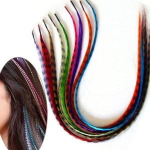 30 Synthetic Grizzly Feather Hair Extensions by iBis Beauty