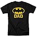 Popfunk Batman Batdad Classic Logo for Fathers and Dads T-Shirt & Stickers, Large (Black)