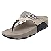 LUXINYU Women Flip Flop Sandals - Wedge Heel Beach Slides, Rhinestone Thong Sandals, Black and White